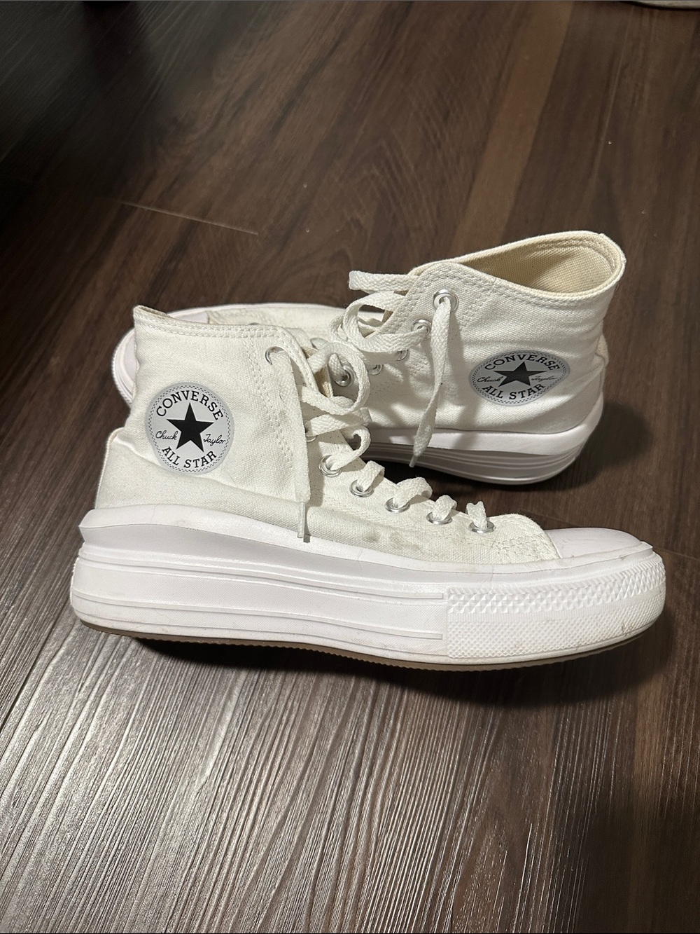 Converse White High-Top Platform Sneakers